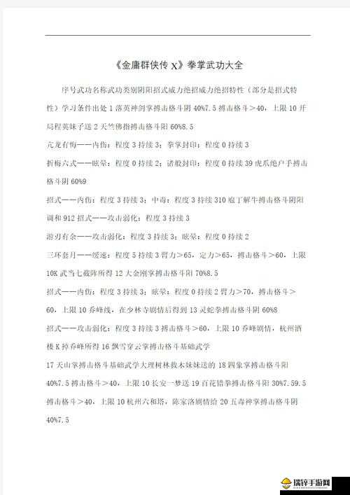 金庸群侠传深度攻略，精选值得修炼的武功及高效武功购买策略